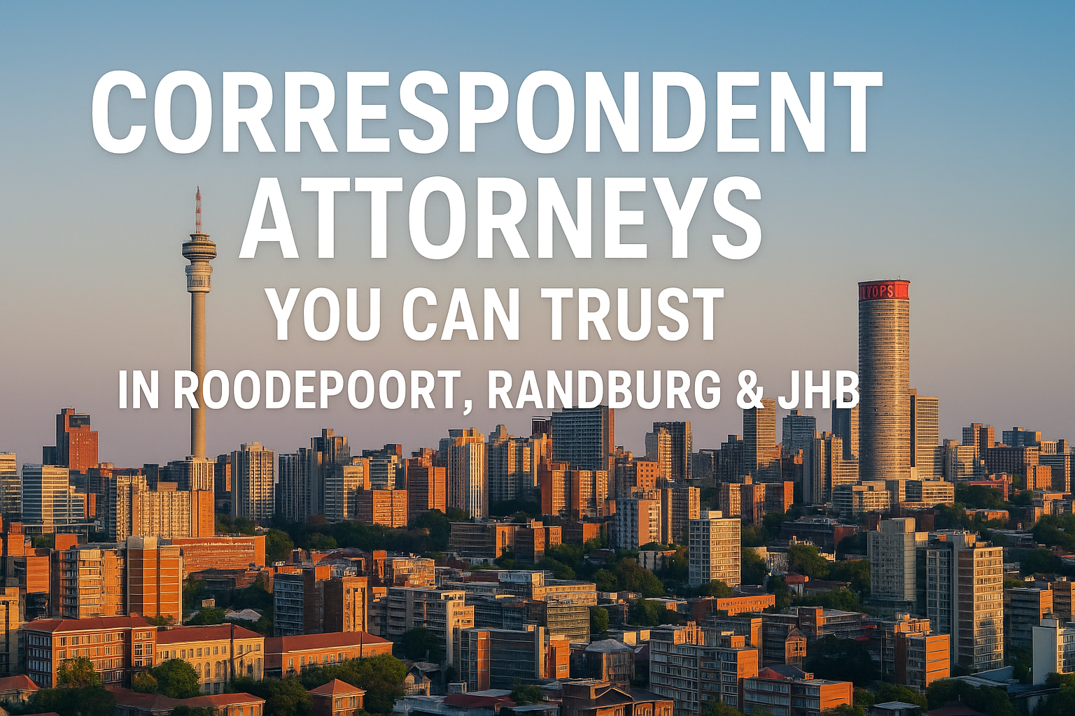 Correspondent attorneys in Roodepoort, Randburg and Jhb